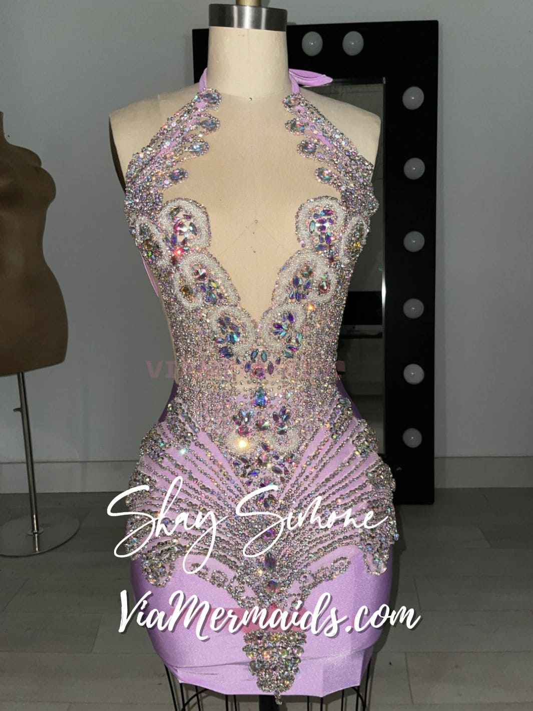 Niya 2.0 Iridescent Rhinestone Dress