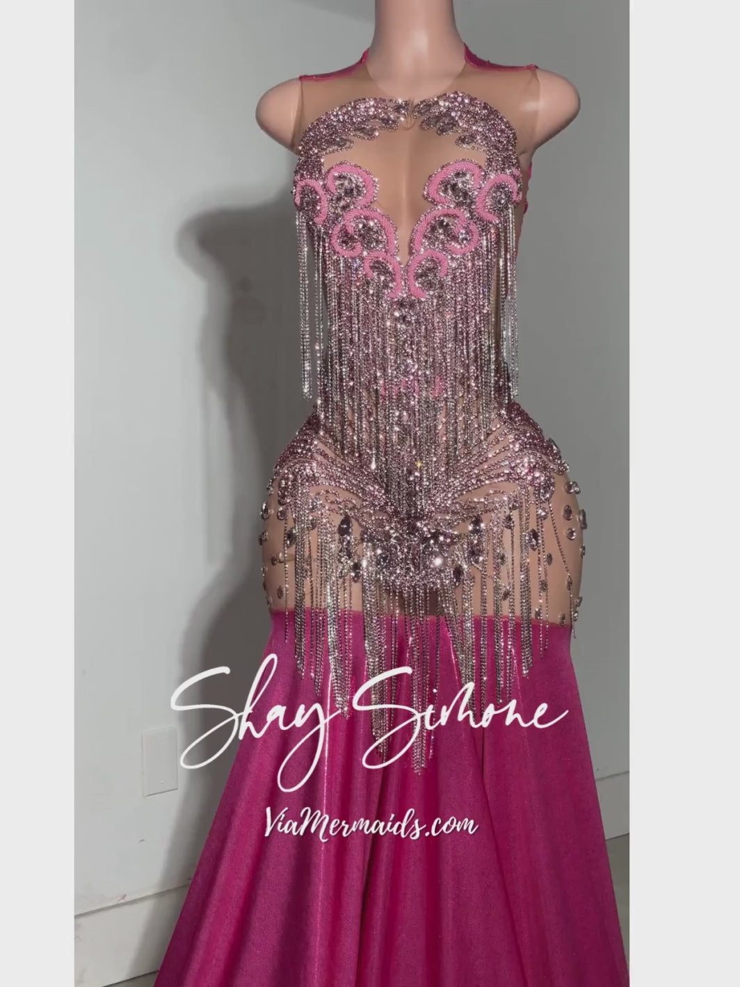 PINK IT GIRL 4.0 FRINGE EVENING GOWN! SHIP ESTIMATED: 05/07