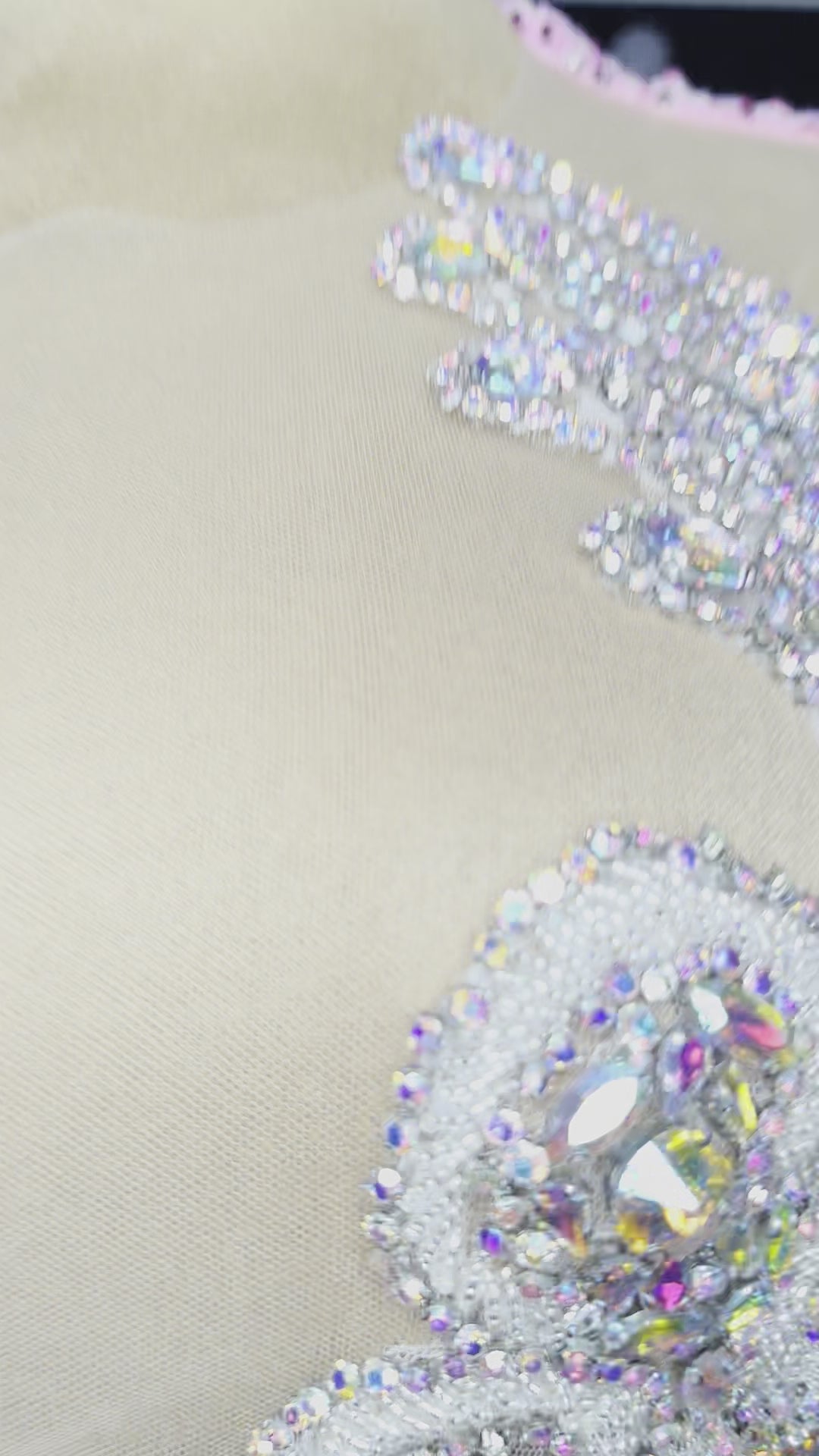 LIYAH - Iridescent Pink Sequin Prom Dress with Iridescent Rhinestones