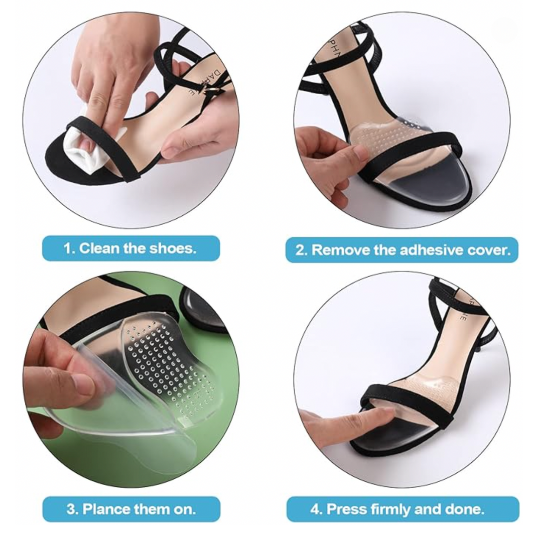 Anti Sliding Foot Pads With Cushion Inserts for Women Heel