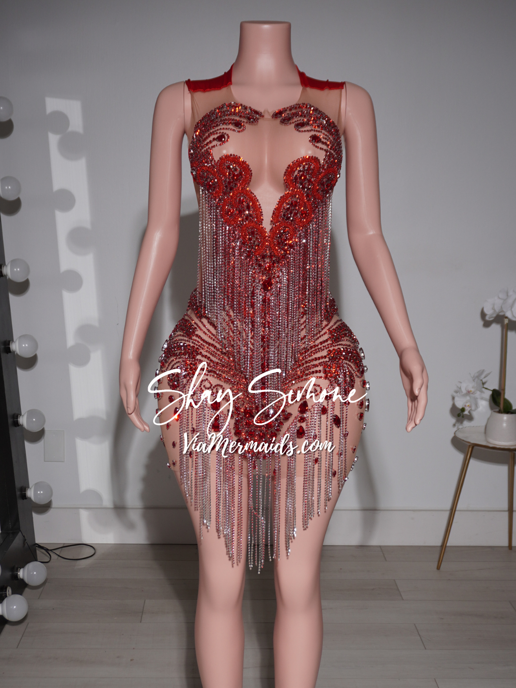 It Girl 3.0 Red Fringe Rhinestone Dress