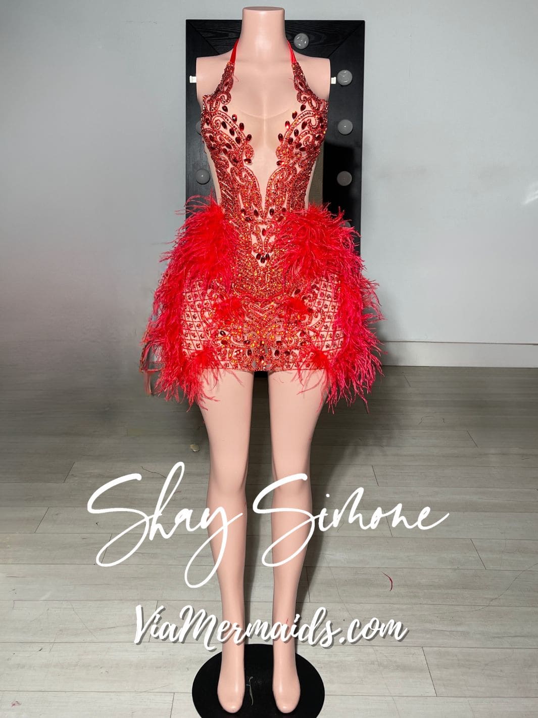 The Nola Barbie Dress with Feathers