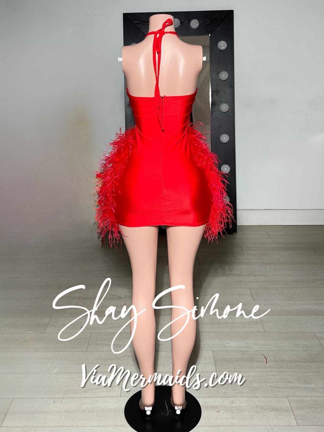 The Nola Barbie Dress with Feathers