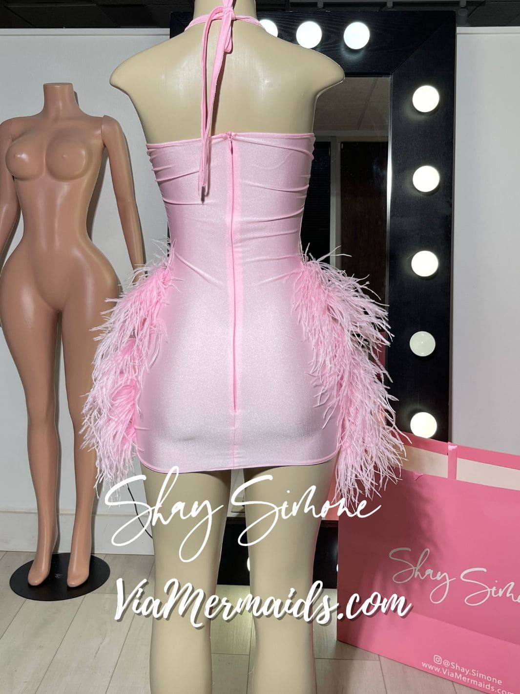 The Nola Barbie Dress with Feathers