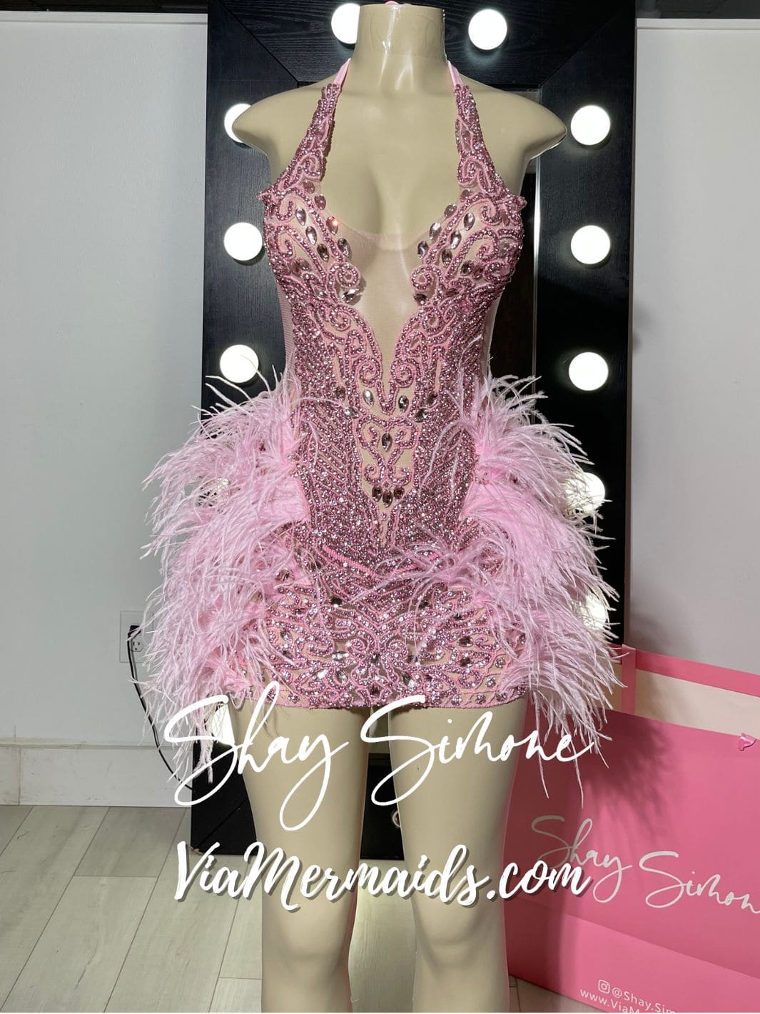 The Nola Barbie Dress with Feathers