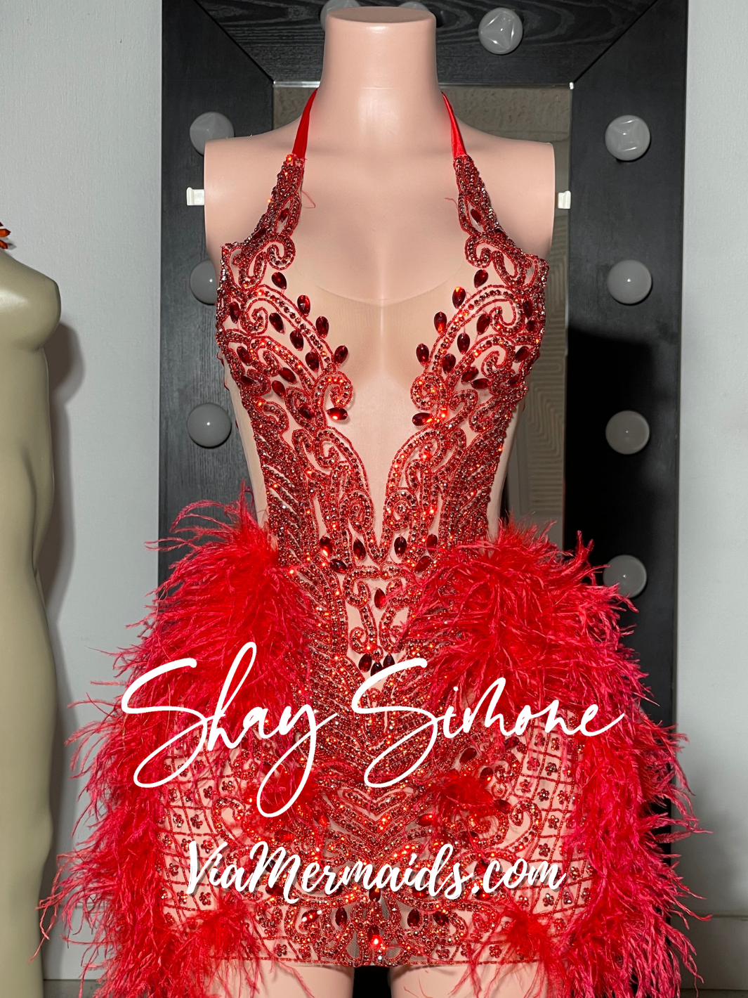 The Nola Barbie Dress with Feathers