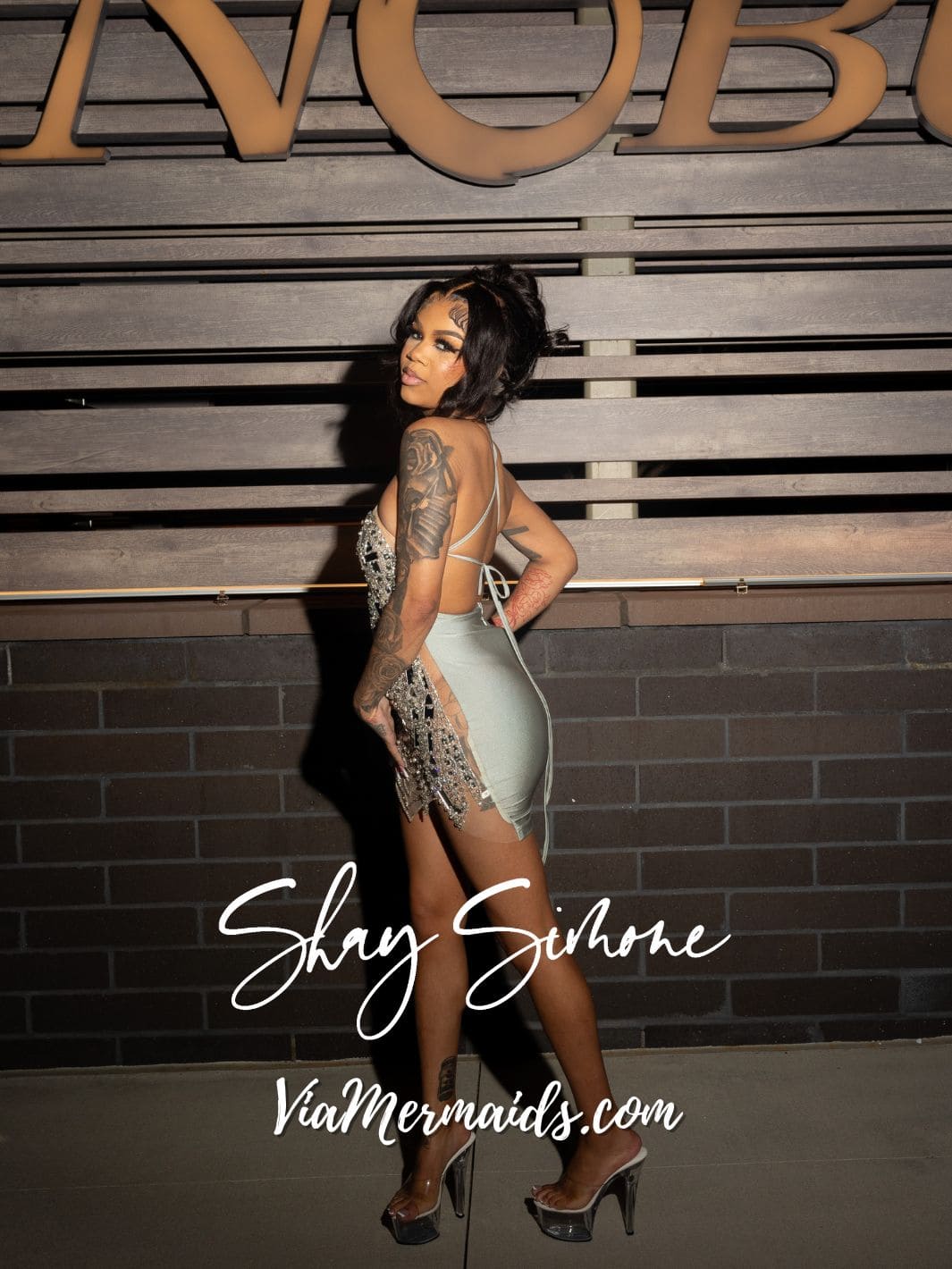 The Nobu Mirror Rhinestone Dress