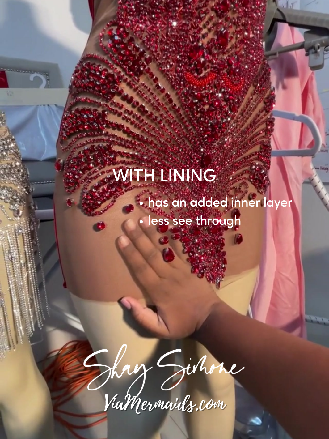 The Tiani Crystal Sheer Dress with Chandelier Crystals