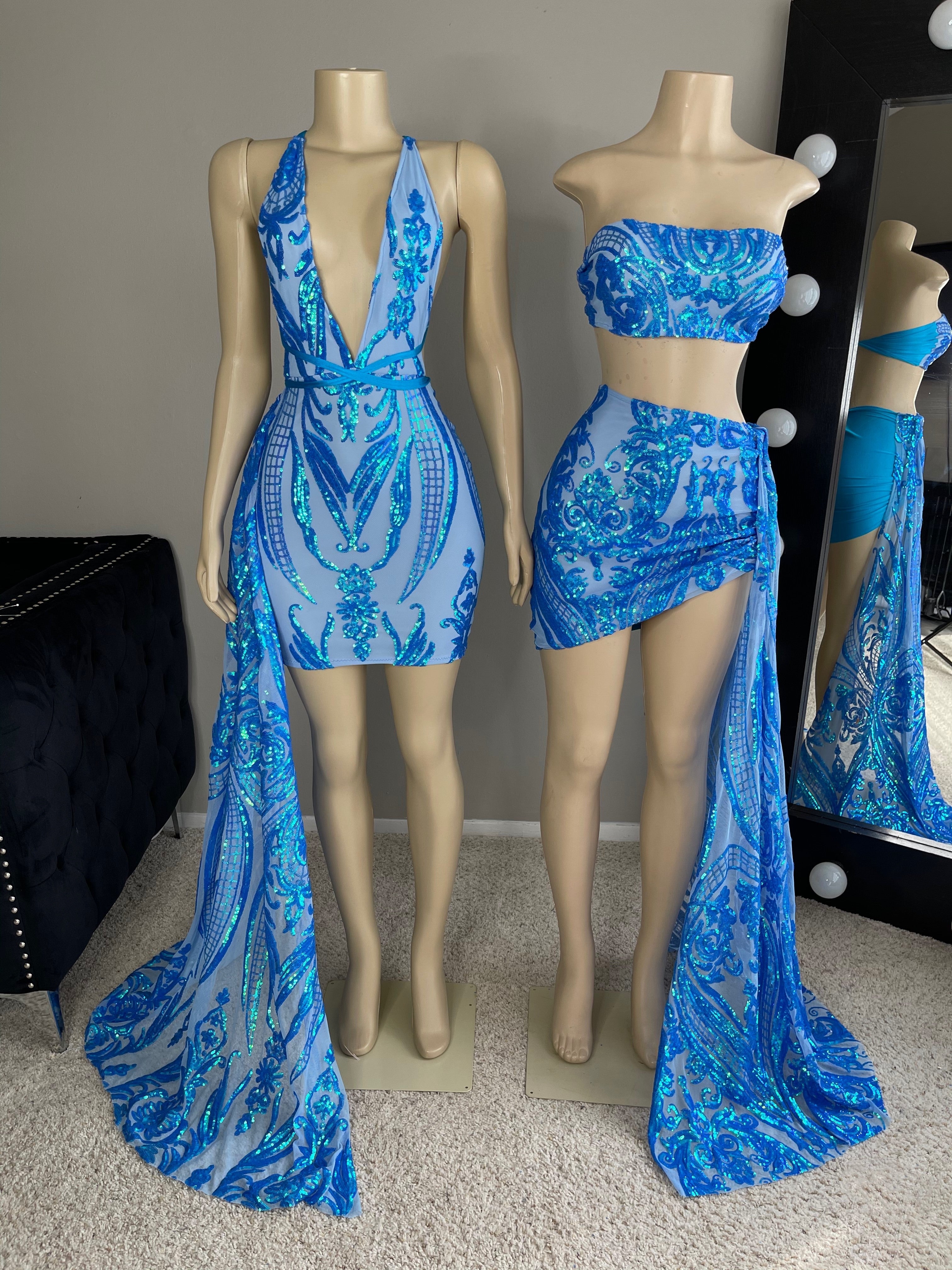Ocean Blue Sequin Dress